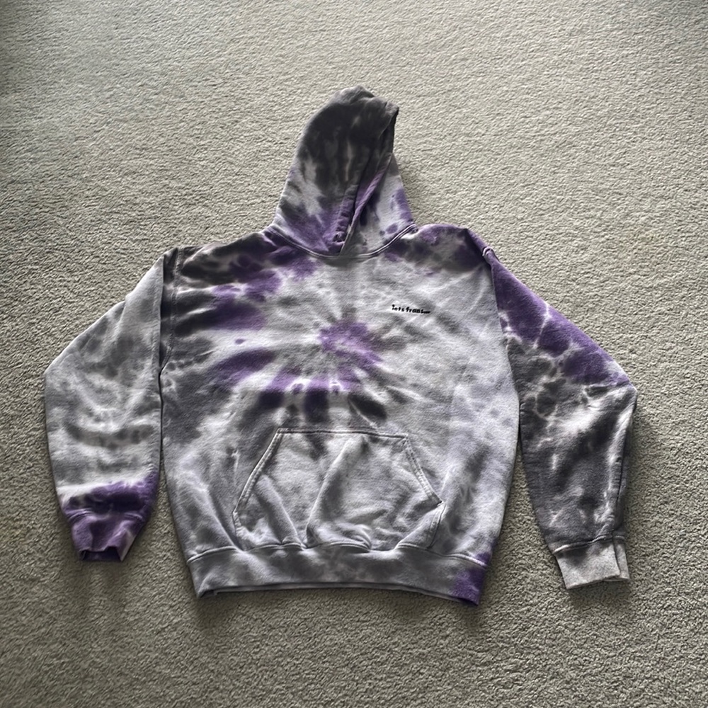 Gray tie-dye purple and white urban outfitters hoodie